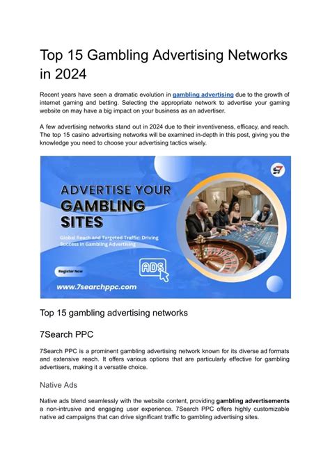gambling native ads|Best Gambling Ad Networks in 2024 .